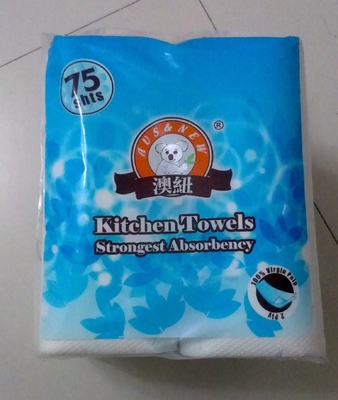 China Ultra Absorbent Kitchen Paper Towel Roll , 2 Ply Embossed Paper Towel supplier