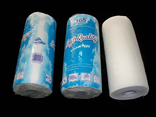 China Virgin wood pulp Kitchen Paper Towel 28cm x 11.5 cm x 2 Ply x165Sheets / Roll supplier
