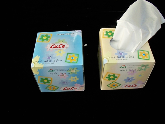 China Eco Friendly Healthy 80 sheet Cube Box Facial Tissue , 18x20cm 14gsm supplier