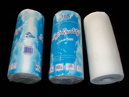 China Virgin Wood Pulp Kitchen Paper Towel Tissue 28 cm x 23 cm x 2 Ply x 90 Sheets / Roll supplier