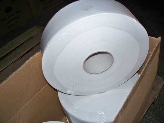 Customizable Embossed 1 ply / 2 ply White jumbo toilet paper rolls supplier